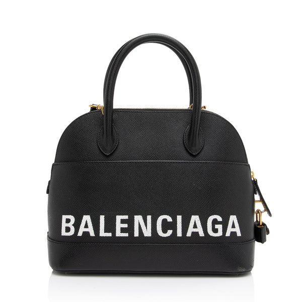 Balenciaga Ville Small Logo Calfskin Top-Handle Bag