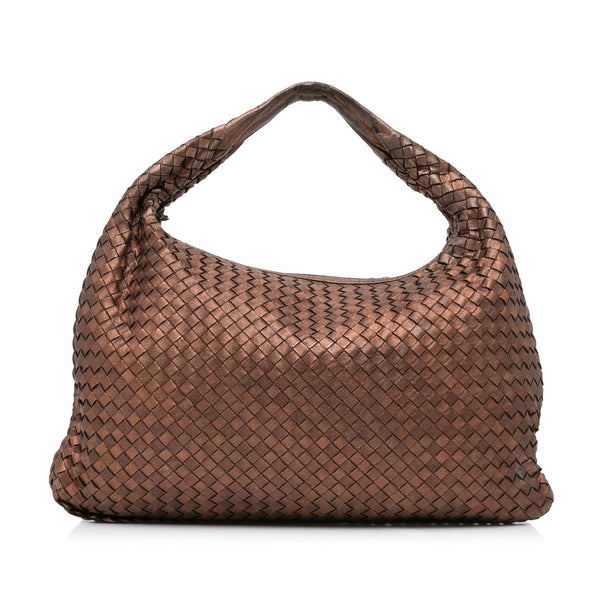 Bottega Veneta Intrecciato Hobo Bag Brown