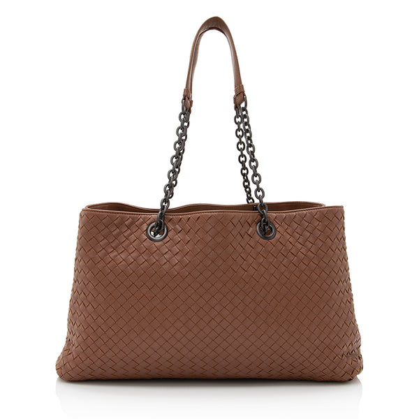 Bottega Veneta Intrecciato Nappa Leather Piazza Medium Top Handle Bag –  LuxeDH