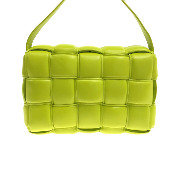 Bottega Veneta Padded Cassette Shoulder Bag in Green Intrecciato