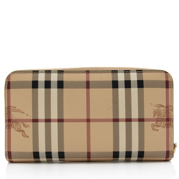 BURBERRY Haymarket Check Compact Wallet Red 251749