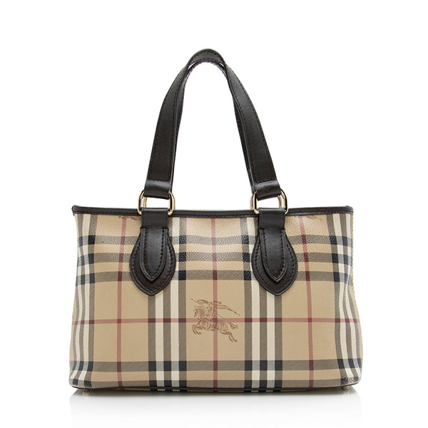 Burberry Beige Vintage Check Coated Canvas Shopping Bag Medium