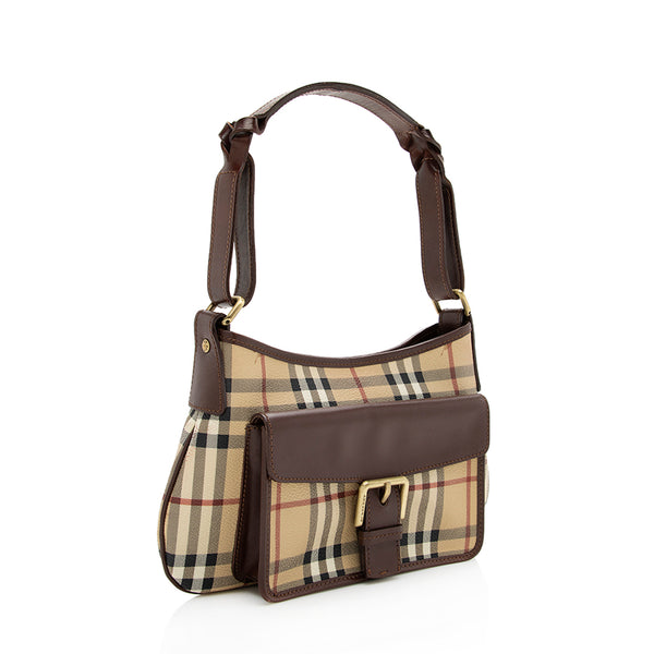 Check Buckle Shoulder Bag