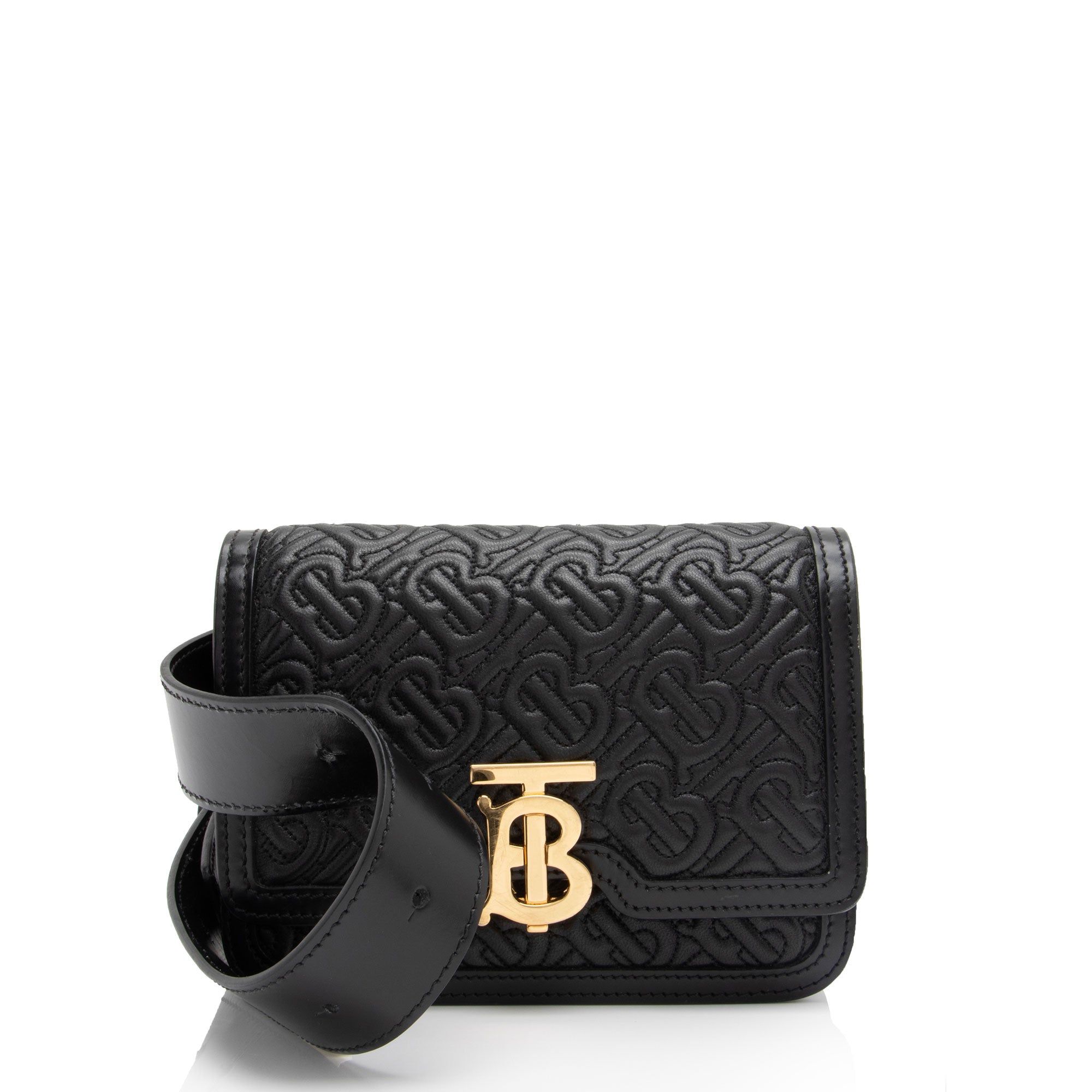 Burberry TB Monogram Embossed Leather Belt Bag (SHF-o46uwN)