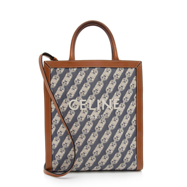 Celine Navy And Brown Vertical Cabas Small Tote Bag