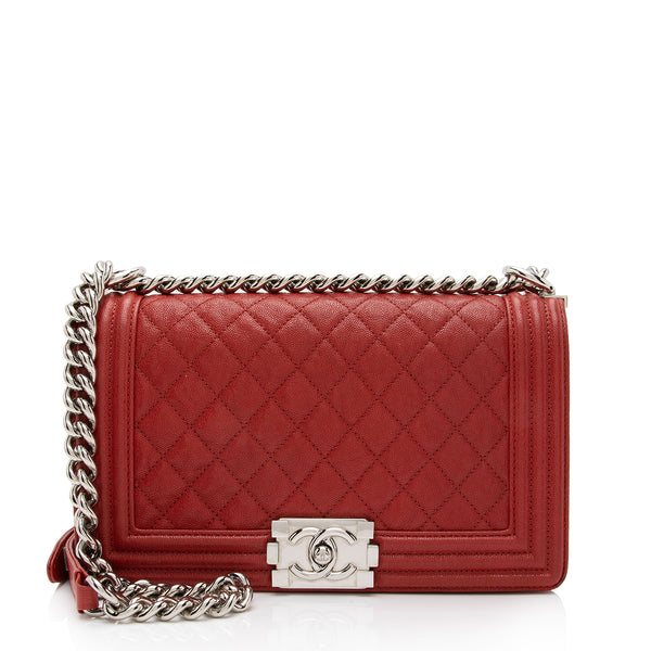 Chanel Old Medium Red Boy Bag