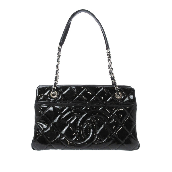 Chanel Black Quilted Soft Patent Shoulder Bag