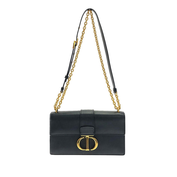Christian Dior 30 Montaigne East West Shoulder Bag Leather Black