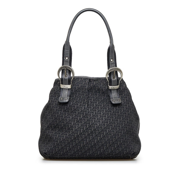 Dior Vintage - Oblique Canvas Crossbody Bag - Black - Leather
