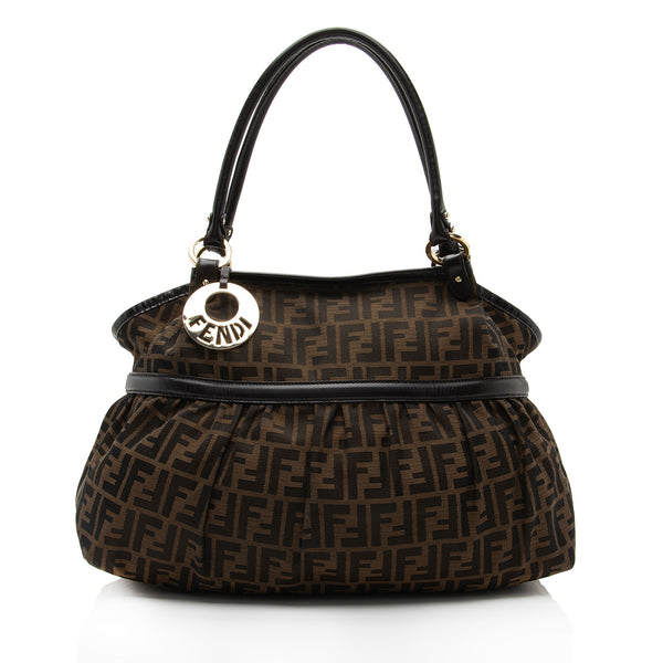 FENDI Zucca Chef Shoulder Bag Brown