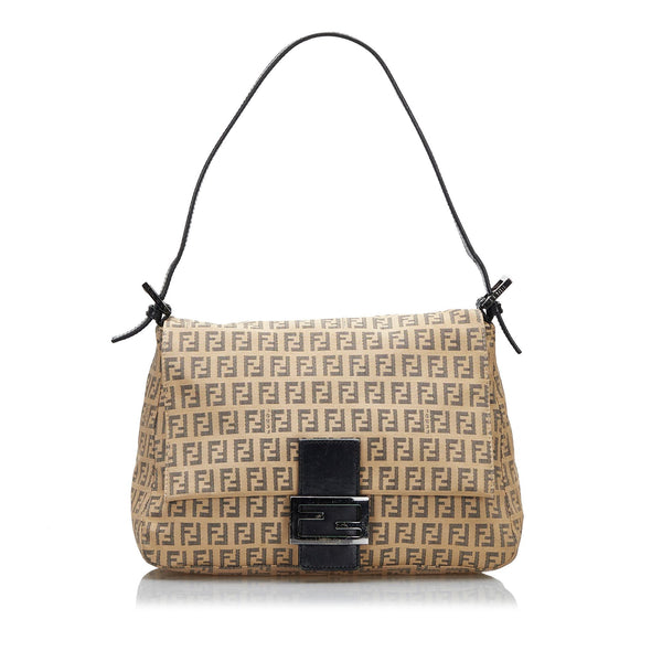 Fendi Beige/Brown Zucchino Canvas and Leather Mini Forever