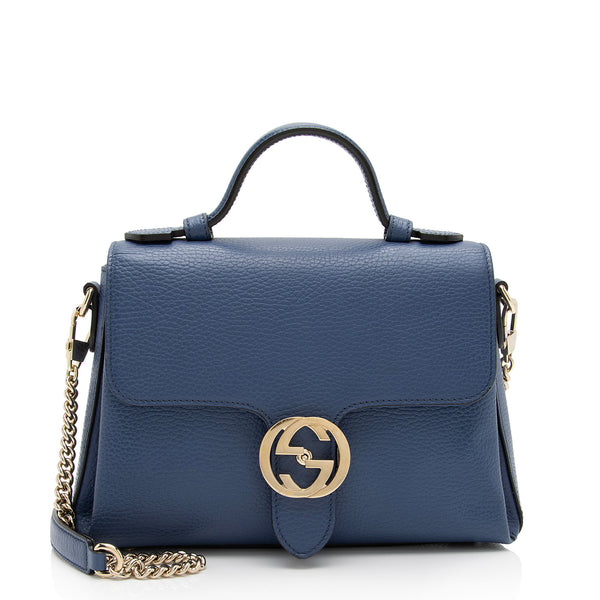 Gucci Blue Leather Small Interlocking G Shoulder Bag Gucci