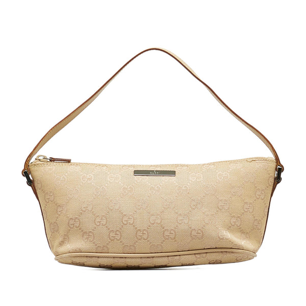 Gucci GG Monogram Canvas and Leather Boat Pochette Bag