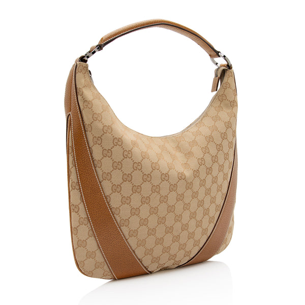 Gucci Beige/Brown GG Canvas and Leather Charmy Hobo Gucci