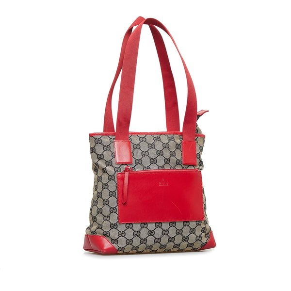 Gucci Red GG Canvas and Patent Leather Shoulder Bag