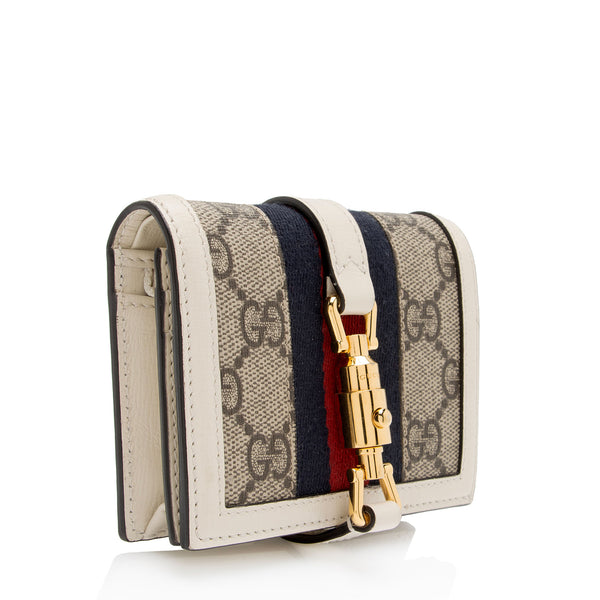 Gucci Grey/Black GG Supreme Canvas and Leather Wolf Card Holder Gucci | The  Luxury Closet