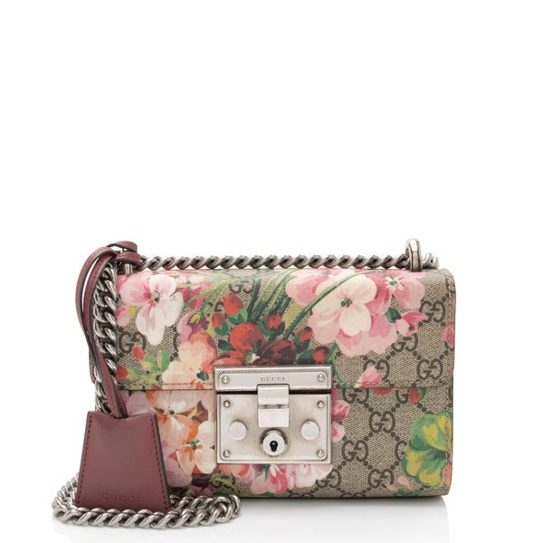 Gucci GG Supreme Blooms Padlock Small Shoulder Bag SHF 6zv2gD