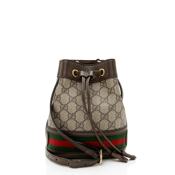 Gucci Vintage Bucket Bag Mini GG Coated Canvas Small.