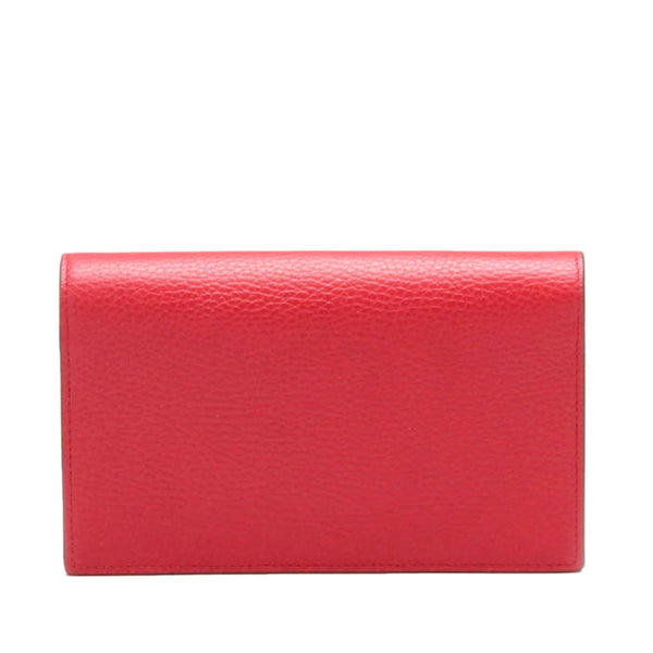 BRAND NEW GUCCI INTERLOCKING G RED LEATHER BIFOLD LONG WALLET