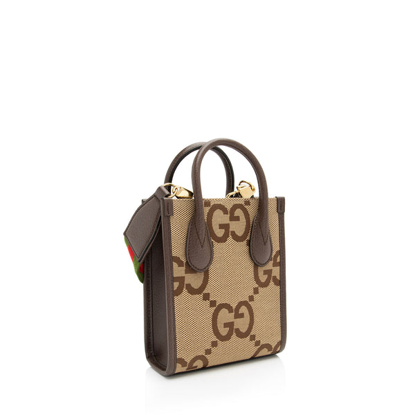 Gucci Jumbo GG Canvas Vertical Mini Tote (SHF-WxnvE9) – LuxeDH