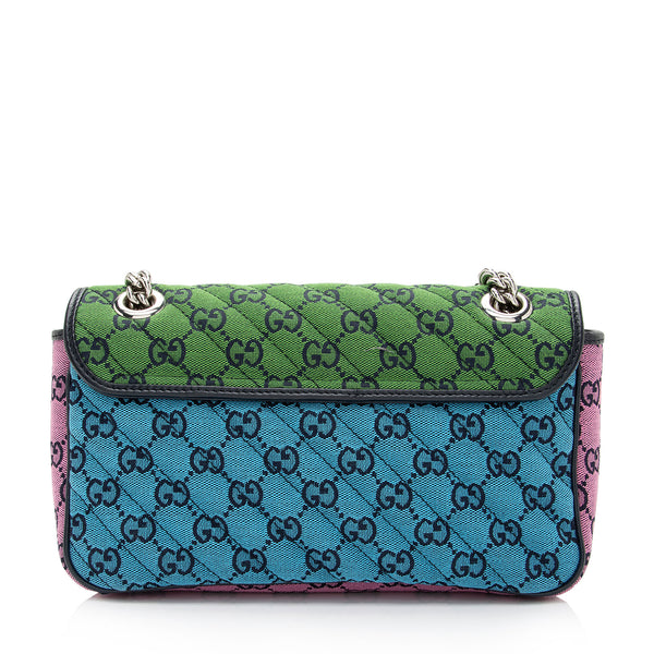 Gucci Multicolor Matelasse GG Canvas Marmont Small Shoulder Flap Bag  (SHF-pRWNuq)