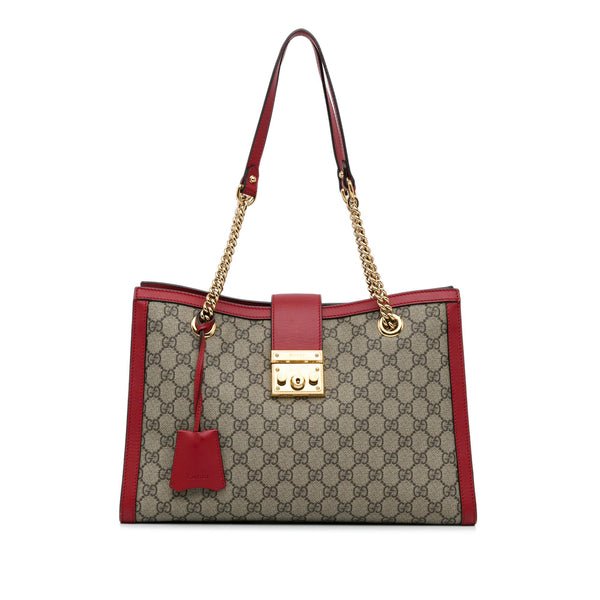 Gucci Medium GG Supreme Padlock Tote Bag SHG a8LoUy LuxeDH