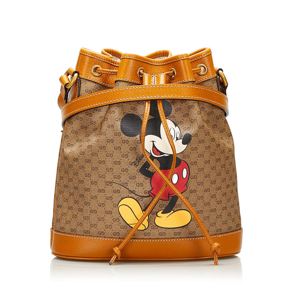 Pre-Owned Gucci Mickey Crossbody Bag Brown 
