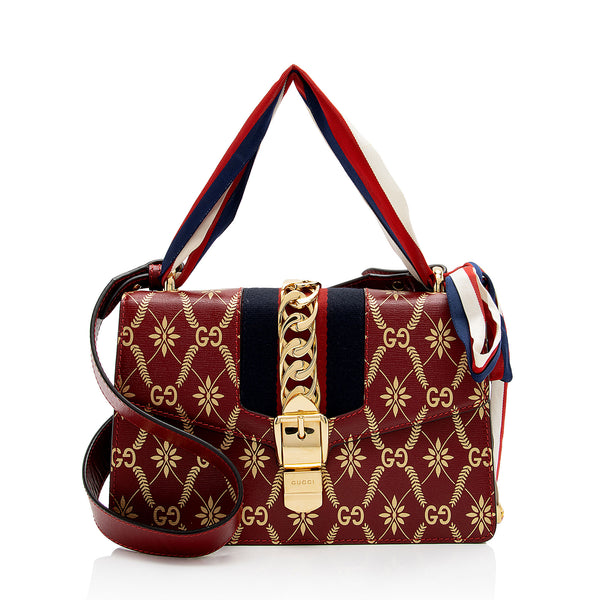 Gucci Printed Calfskin Sylvie Small Shoulder Bag SHF 6FGtNY