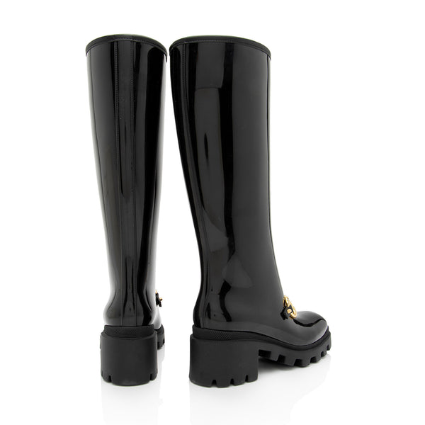 Gucci Rubber Horsebit Tall Boots - Size 7 / 37 (SHF-2lRdpB) – LuxeDH