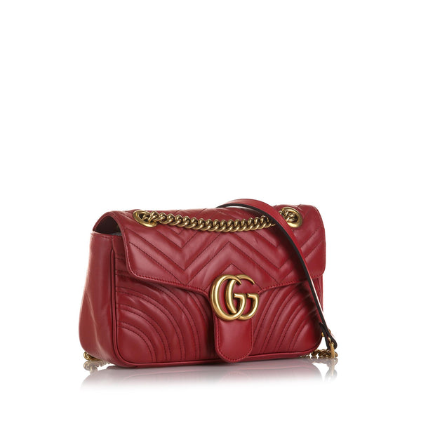 Gucci, GG Marmont Mini crossbody bag, Women, Beige, Unisize, Shoulder Bags, Calf Leather