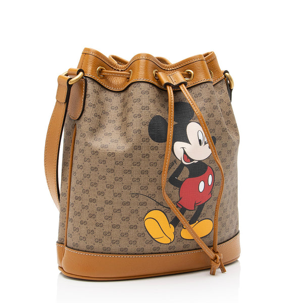 Gucci x Disney Micro GG Canvas Mickey Mouse Bucket Bag (SHF-23267) – LuxeDH