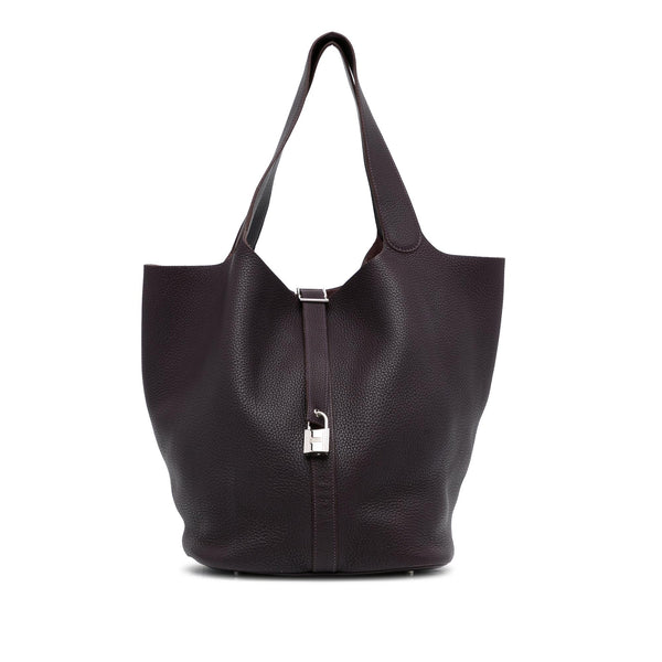 Hermes Picotin Lock 18 Taurillon Clemence Leather Hobo Bag Black