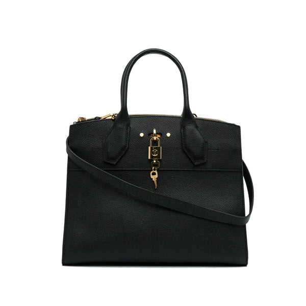 Louis Vuitton Black Leather City Steamer MM Bag Louis Vuitton