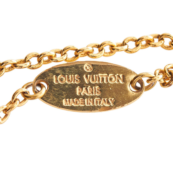 Louis Vuitton essential V bi color necklace Silver hardware Gold