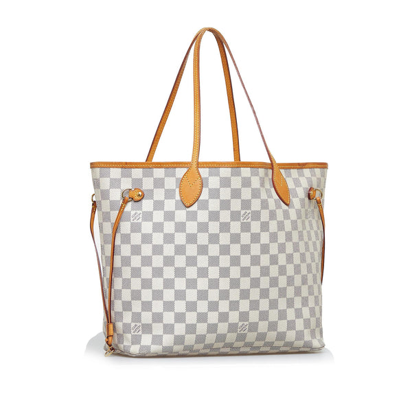 Louis Vuitton Louis Vuitton Neverfull MM White Damier Azur Canvas