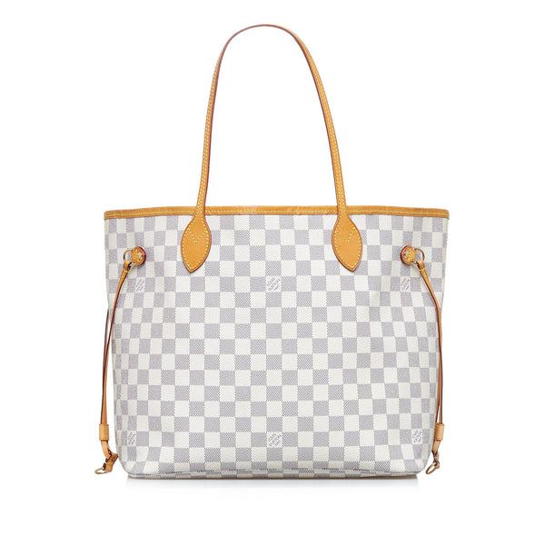 Louis Vuitton Damier Azur Neverfull GM Coated Canvas Pouch White