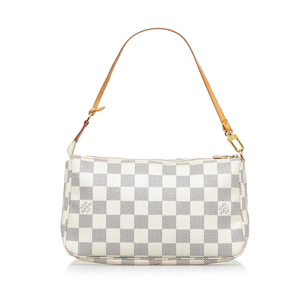 Louis Vuitton Neutrals, Pattern Print Damier Azur Pochette Accessoires