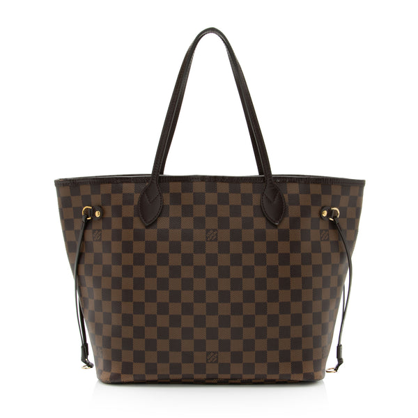 Louis Vuitton Ebene Monogram Coated Canvas Neverfull GM Gold Hardware, 2010 (Like New), Womens Handbag