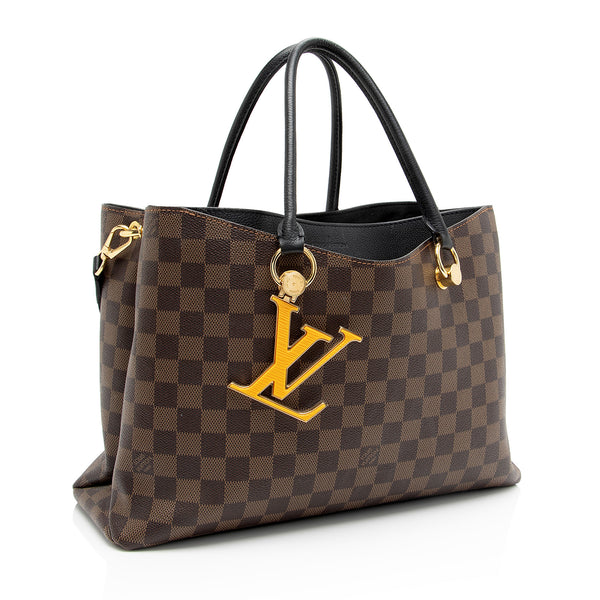 Louis Vuitton Damier Ebene Riverside Tote (SHF-0eGWDx)