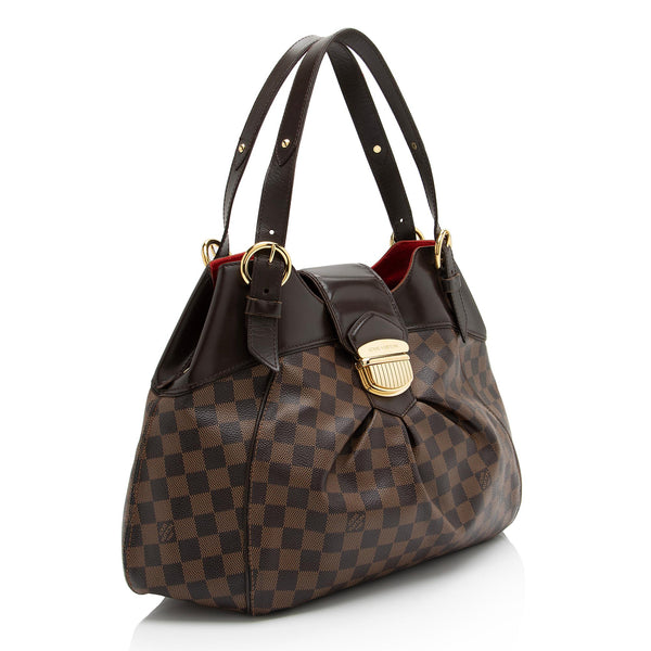 LOUIS VUITTON Sistina GM Damier Ebene Shoulder Bag Brown