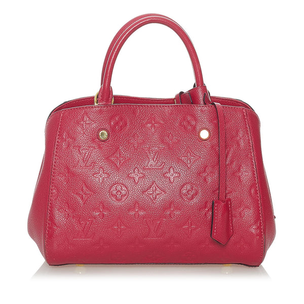 Montaigne vintage leather handbag Louis Vuitton Red in Leather
