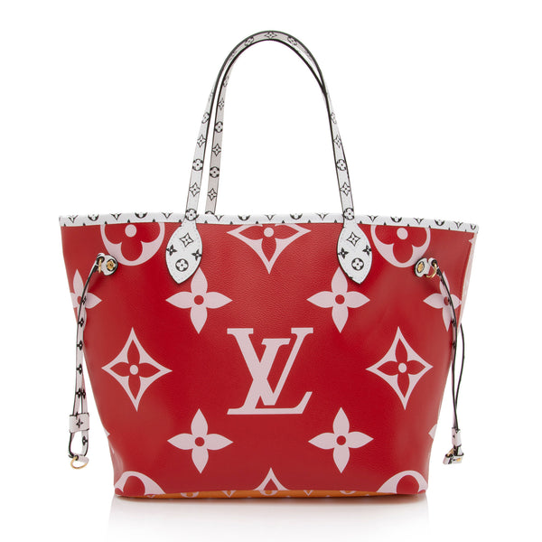 Louis+Vuitton+Neverfull+Tote+MM+Red+Canvas for sale online