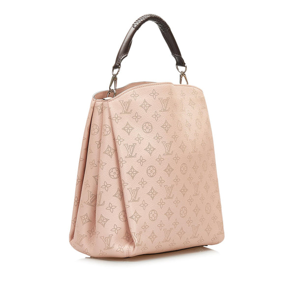 Louis Vuitton Babylone Mahina Calfskin Leather Satchel Bag Pink