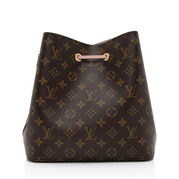 Louis Vuitton Brown Monogram Red Neonoe Bucket Bag Shoulder Tote