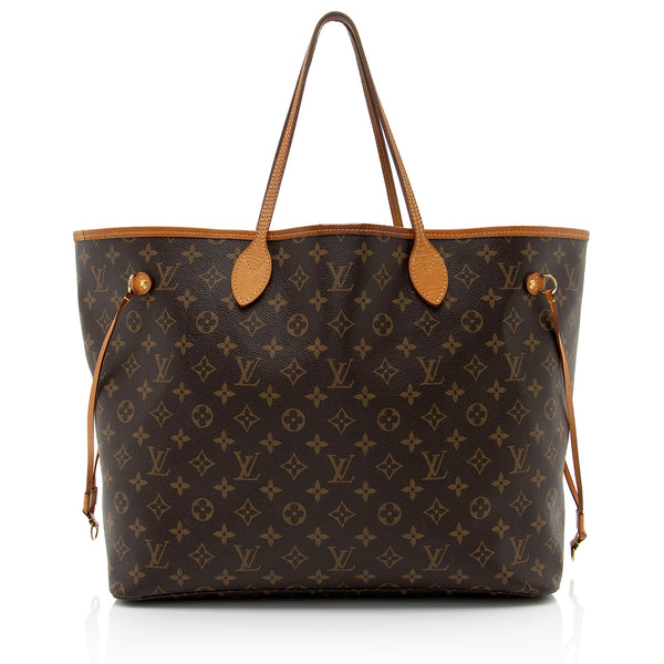 LOUIS VUITTON Monogram Neverfull GM Brown Canvas Tote Shoulder Bag