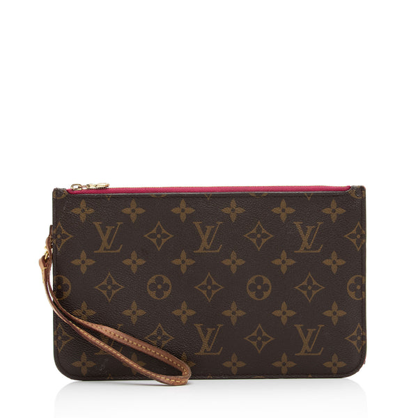 Louis Vuitton Pochette Neverfull Brown Canvas Clutch Bag (Pre-Owned)