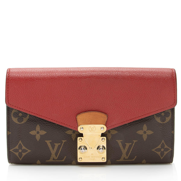 Louis Vuitton Red Brown Pallas Monogram Wallet