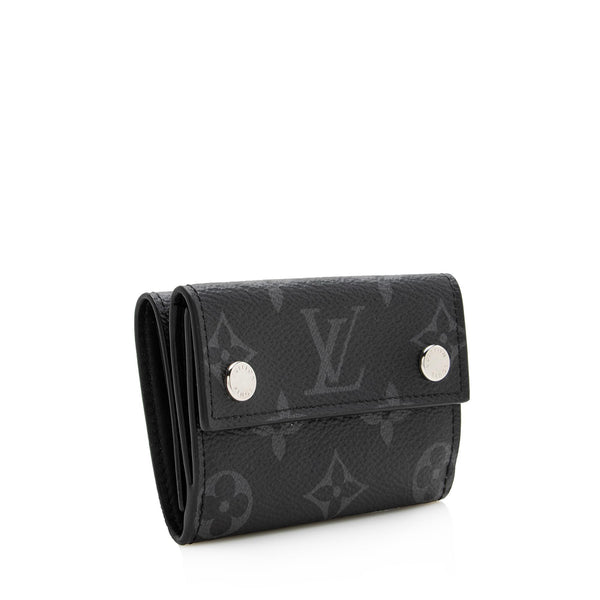 Louis Vuitton Monogram Eclipse Discovery Compact Wallet M45417 3 Fold Men's