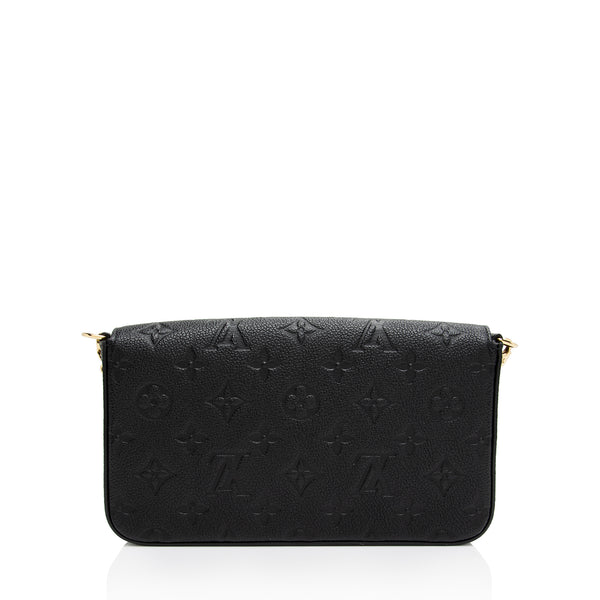 Louis Vuitton Black Monogram Empreinte Leather Pochette Felicie Bag