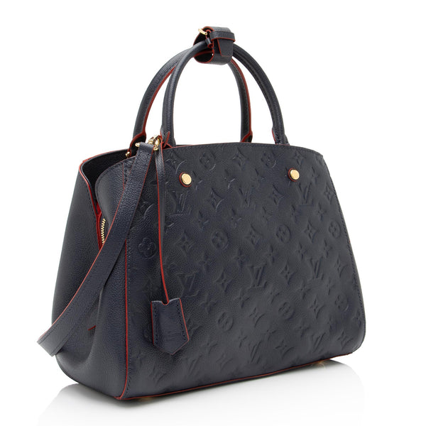 Louis Vuitton Montaigne mm Monogram Empreinte Satchel Bag Black
